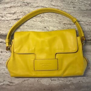 Kate Spade Yellow Leather New York Flap Baguette Bag